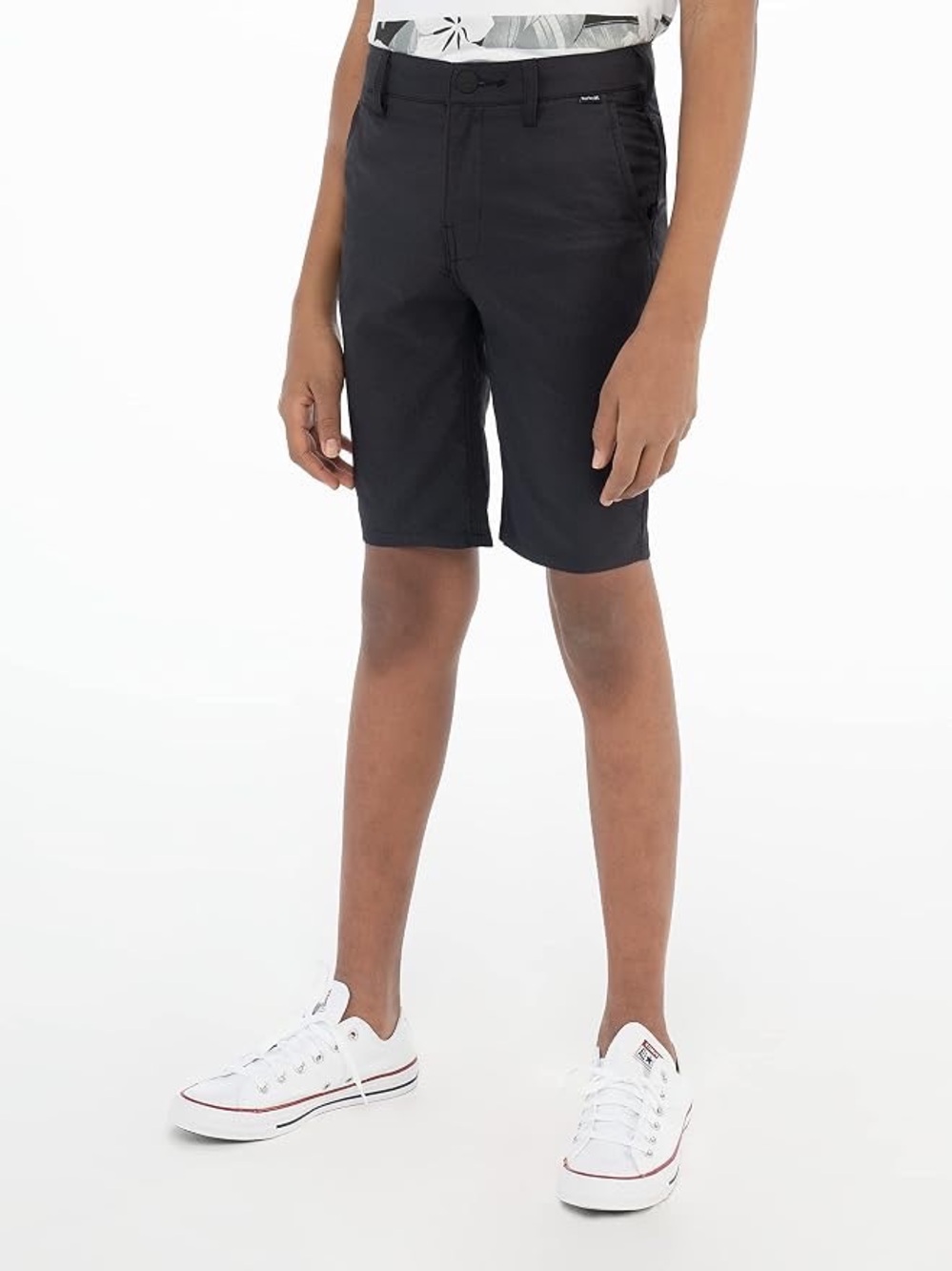 Hurley Black Boy’s H20 Dri Hibrid Flat-Front Shorts w/2 way stretch